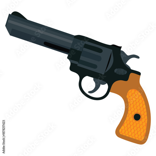 Vintage small revolver gun vector illustration perfect for retro weapon design historical artwork or collectible firearm themed creative design