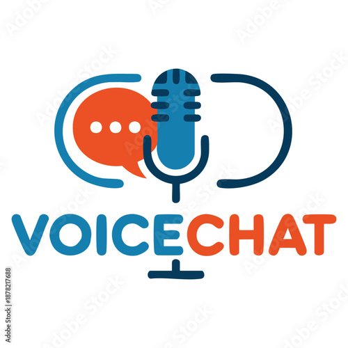 Voice chat or podcast vector logo template using dialogue symbol perfect for business communication audio content branding and media design projects