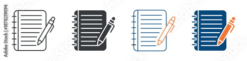 Notepad Icon Set Multiple Style Collection 