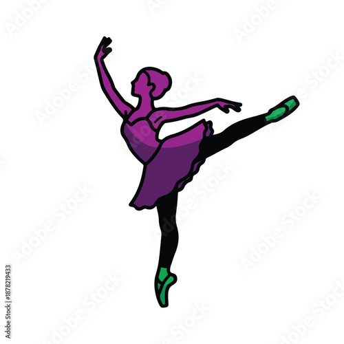 Ballet Dancer in Mid Performance Pose.