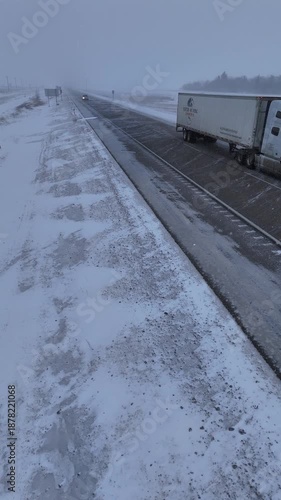 Winter Storm Hits Trans-Canada Hwy Near Winnipeg