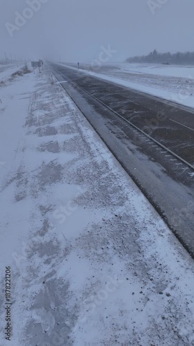 Winter Storm Hits Trans-Canada Hwy Near Winnipeg