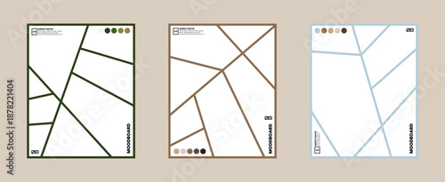 Eight frame comic moodboard layout in 4:5 aspect ratio featuring neutral color palette