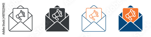 Email Marketing Icon Set Multiple Style Collection 