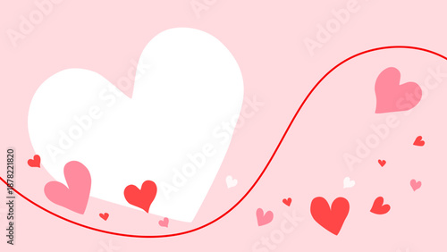 ハートいっぱいのかわいいピンク色の背景