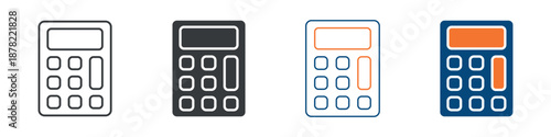 Calculator Icon Set Multiple Style Collection 