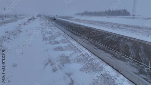 Winter Storm Hits Trans-Canada Hwy Near Winnipeg