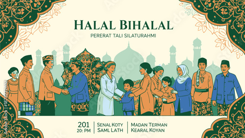 Halal Bihalal Celebration with Traditional Clothing