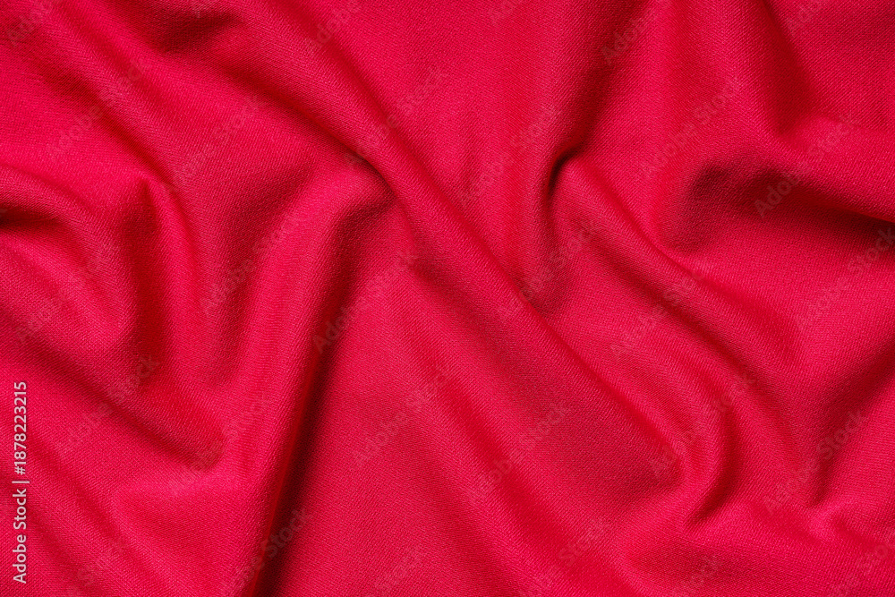 Obraz premium Texture of bright red fabric as background