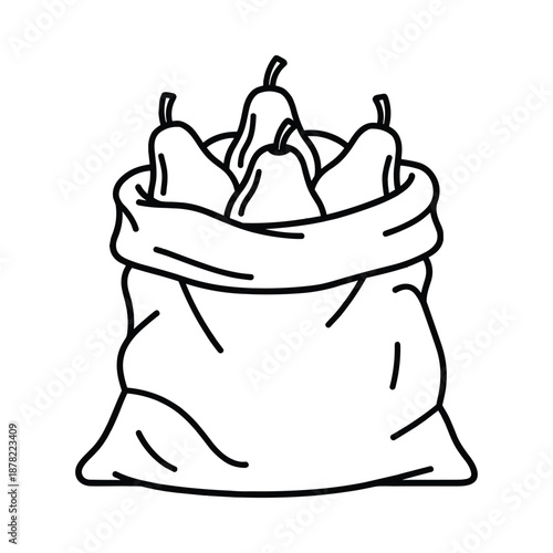 Pears in a sack vector illustration