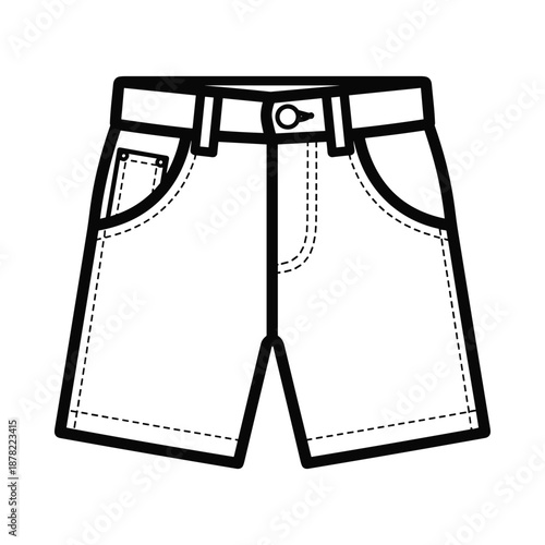 Simple black and white illustration of mens shorts