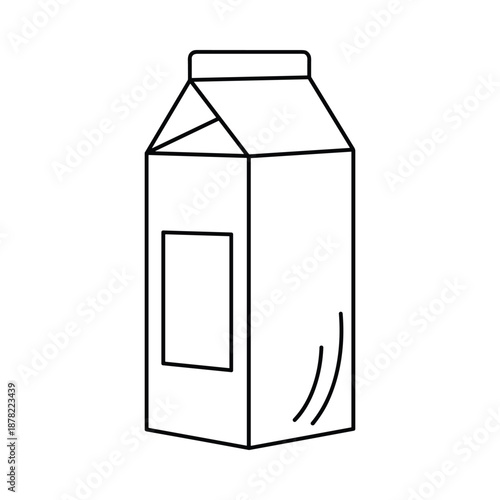 Milk Carton Simple Line Drawing