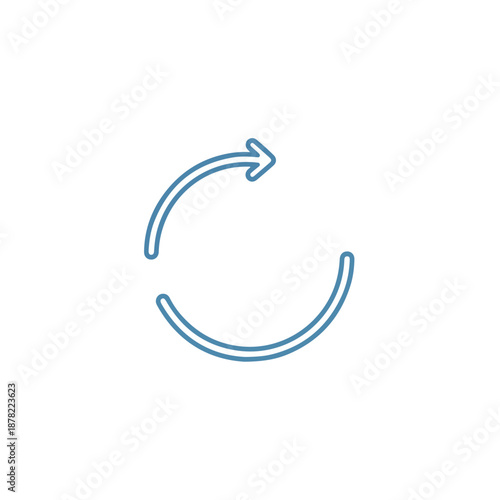 Blue Circular Arrow Symbol Refresh Icon.