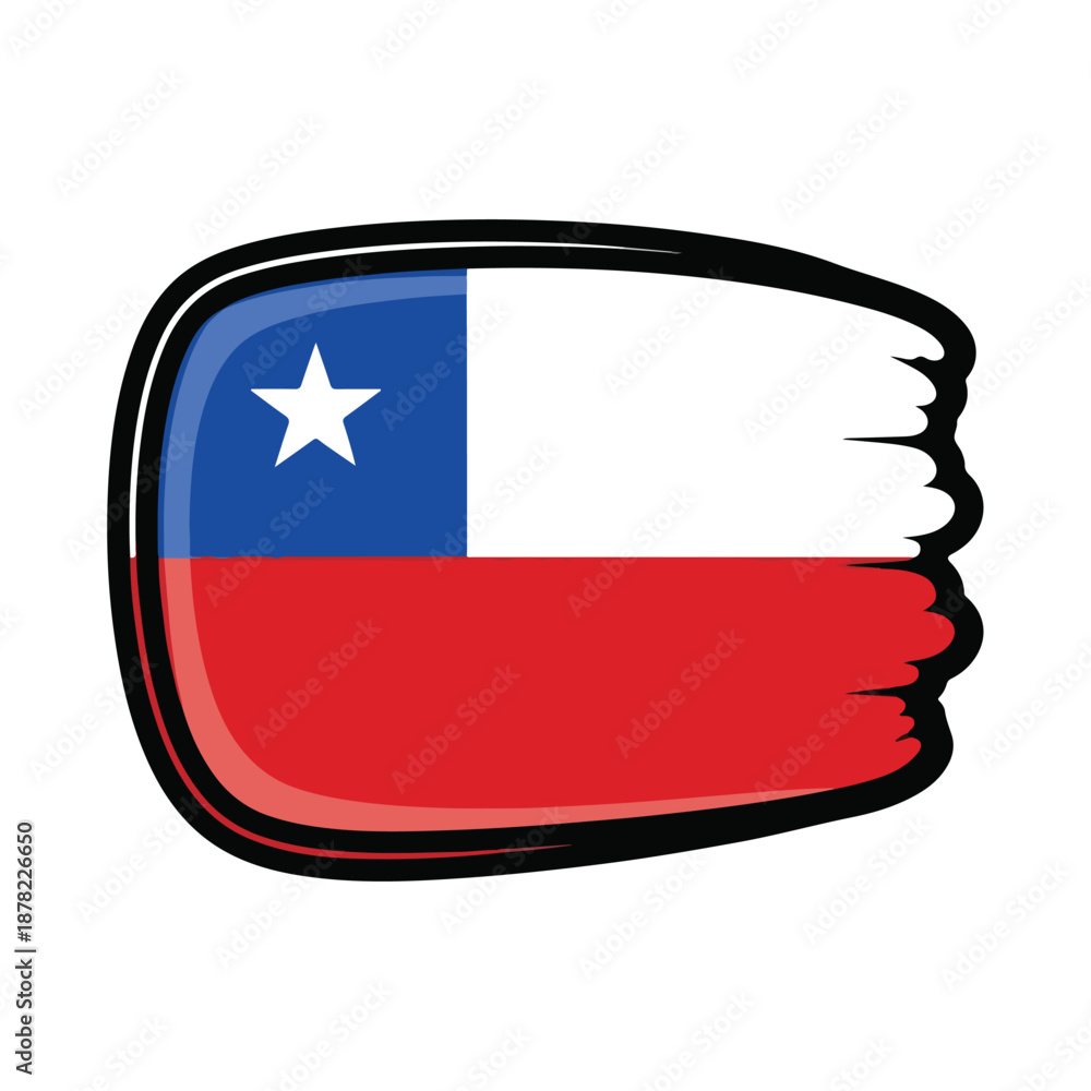 Fototapeta premium Chilean Flag Icon Clipart Graphic Design.