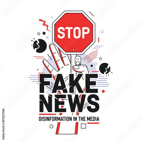 A graphic illustration about fake news