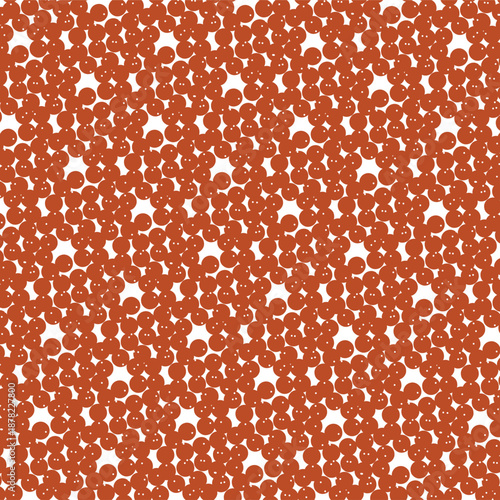 The dense cluster of balls imitates red caviar or a berry. Or they are living cells.