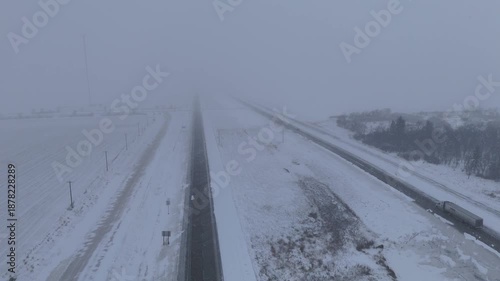 Winter Storm Hits Trans-Canada Hwy Near Winnipeg