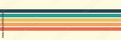 Abstract colorful 70s background vector. Vintage retro wallpaper with rainbow stripes and wavy lines. A 1970 color illustration suitable for posters, banners, decorative items and wall art.