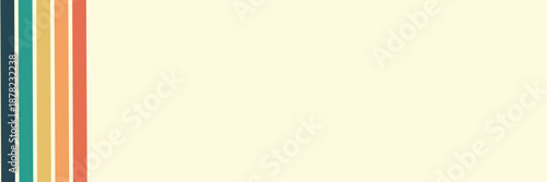 Abstract colorful 70s background vector. Vintage retro wallpaper with rainbow stripes and wavy lines. A 1970 color illustration suitable for posters, banners, decorative items and wall art.