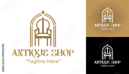 Antique Shop Logo Modern Minimalist Vintage Identity