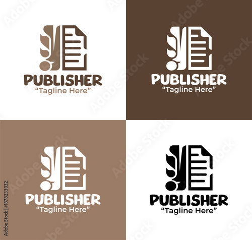 Book Publisher Logo Modern Minimalist Literary Brand
