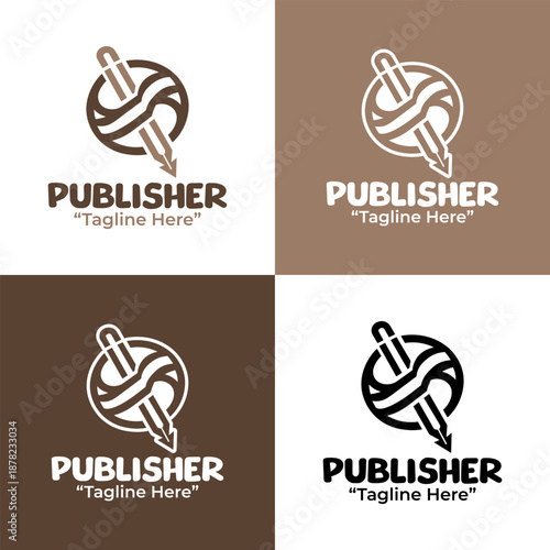Book Publisher Logo Modern Minimalist Publishing Identity