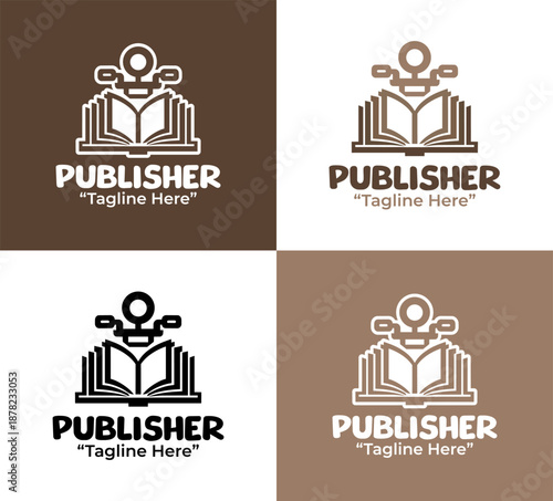 Book Publisher Logo Modern Minimalist Editorial Identity