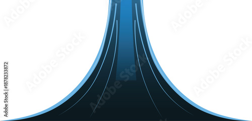 Curving blue atmospheric horizon of a planet viewed from high orbit in outer space