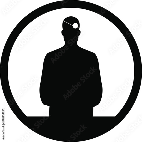 Secret Agent or Anonymous Hacker Silhouette Icon, Cyber Security and Privacy Concept Profile