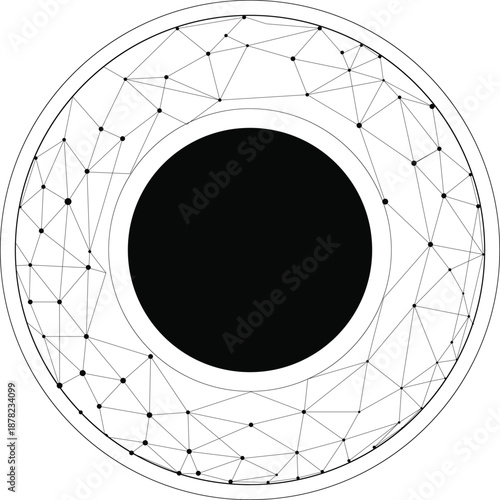 Biometric Eye Iris Scan Security Icon, Futuristic Identification and Digital Privacy Protection Concept