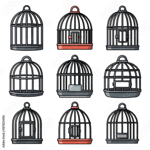 Collection of Birdcages in Various Designs.
