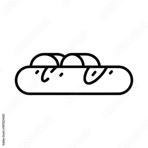 Hot dog fast food simple illustration