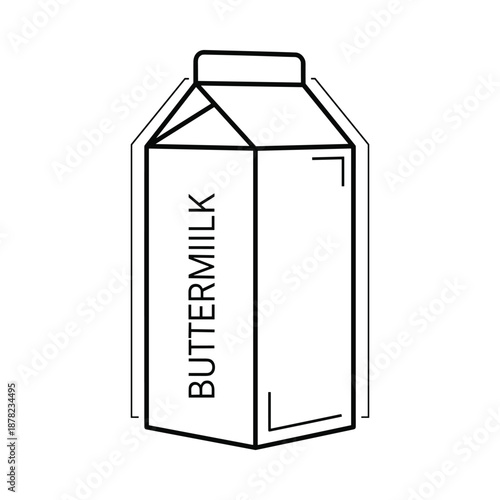Black and white buttermilk carton illustration