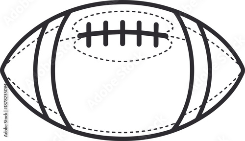 Black and white of a football with stitching american football monochrome sports equipment
