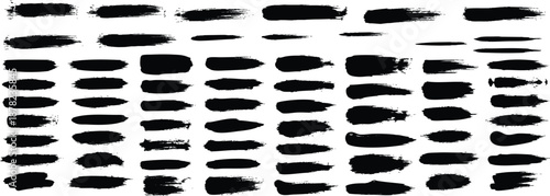 Extensive Collection of Black Paint Brush Strokes and Marks