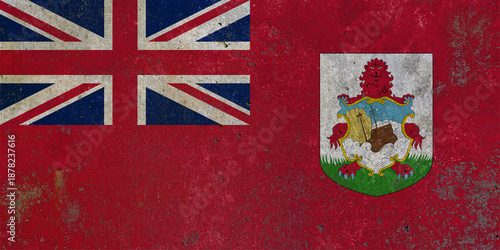 Bermuda flag with grunge texture background