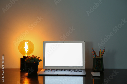 Stylish workplace with glow...