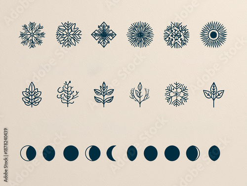 Minimalist Calendar: German Seasonal Icons & Turkish Lunar Phases - Clean Grid