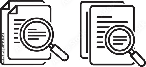 Document search and review icon set for data analysis and investigation