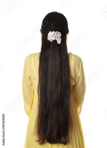 Woman with ponytail and sil...