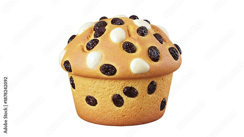 Fototapeta premium Raisin and White Chocolate Chip Muffin