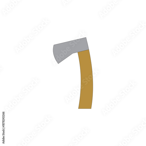 Wooden axe vector illustration on white background