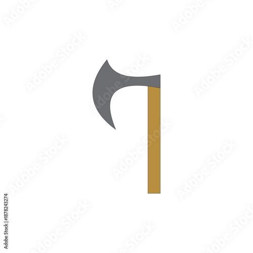 Medieval battle axe vector illustration on white background