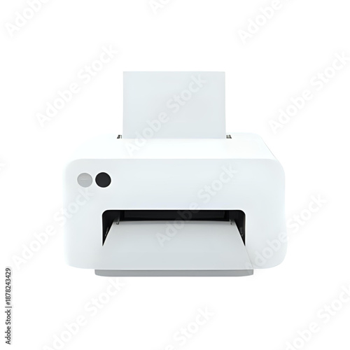 Modern printer printing document from paper tray, office equipment, technology device, printing process, workplace