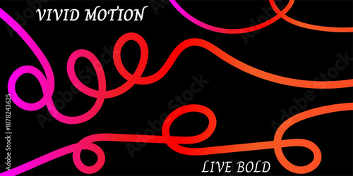 Dynamic neon line artwork on dark background with motion feel