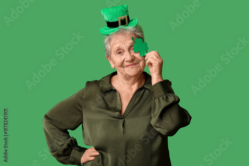 Senior woman in leprechaun ...