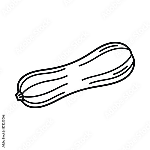 Simple black and white line drawing of a squash