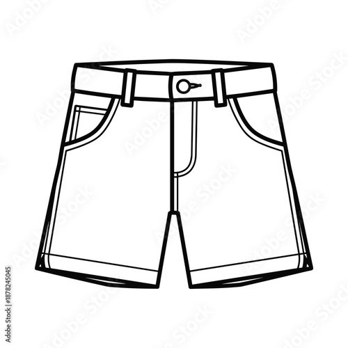 Black and white illustration of mens shorts
