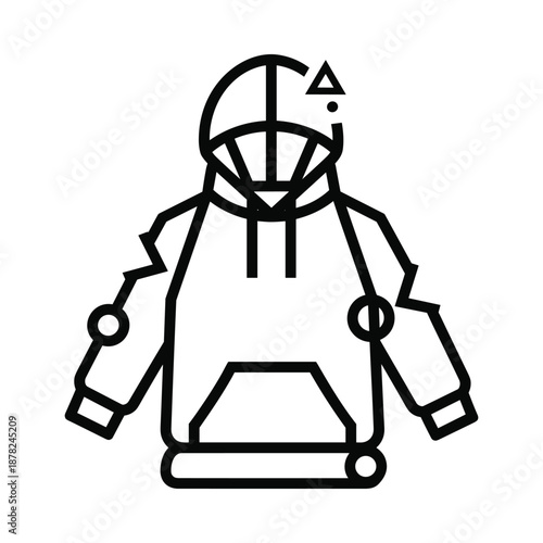 Astronaut Suit Icon Simple Line Art Design