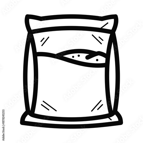 Coffee beans in a bag simple illustration